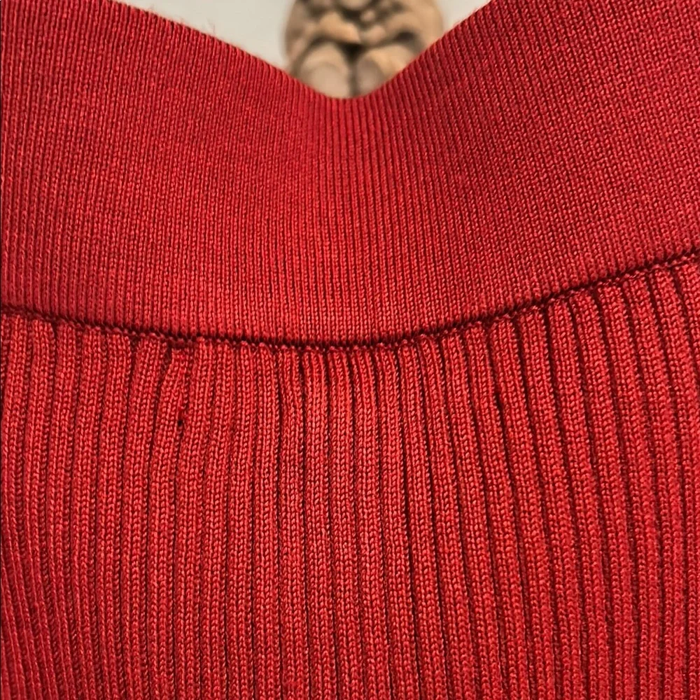 Chic Red Ribbed Two-Piece Set #28 - Picture 6 of 10